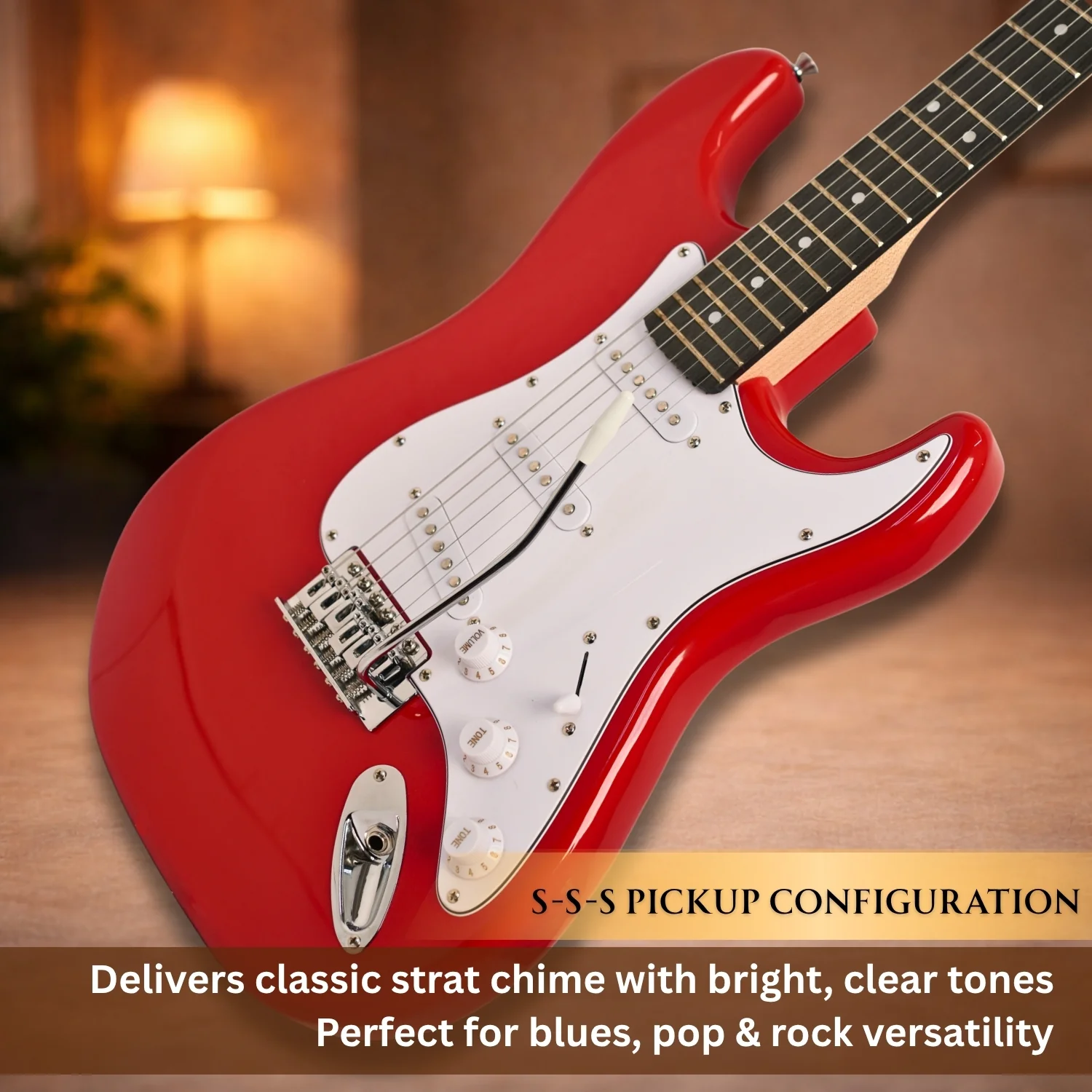 Henrix ST 6 String Strat Style Electric Guitar with Amplifier, Gigbag, Tuner, Strap, Picks, Polishing Cloth, Cable & E-Book - Image 15
