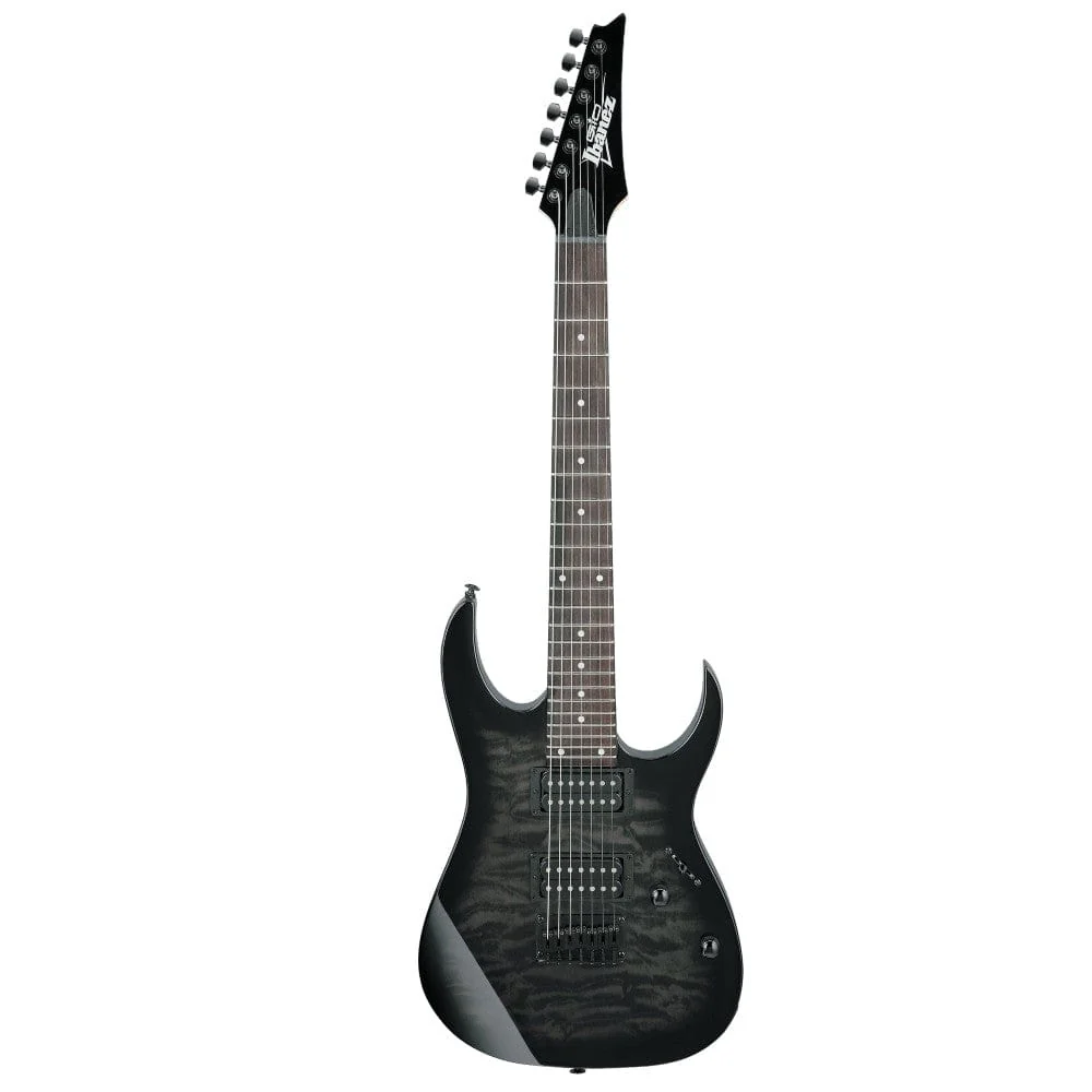 Ibanez GRG7221QA RG Series 7-String Electric Guitar - Transparent Black Sunburst - Image 2