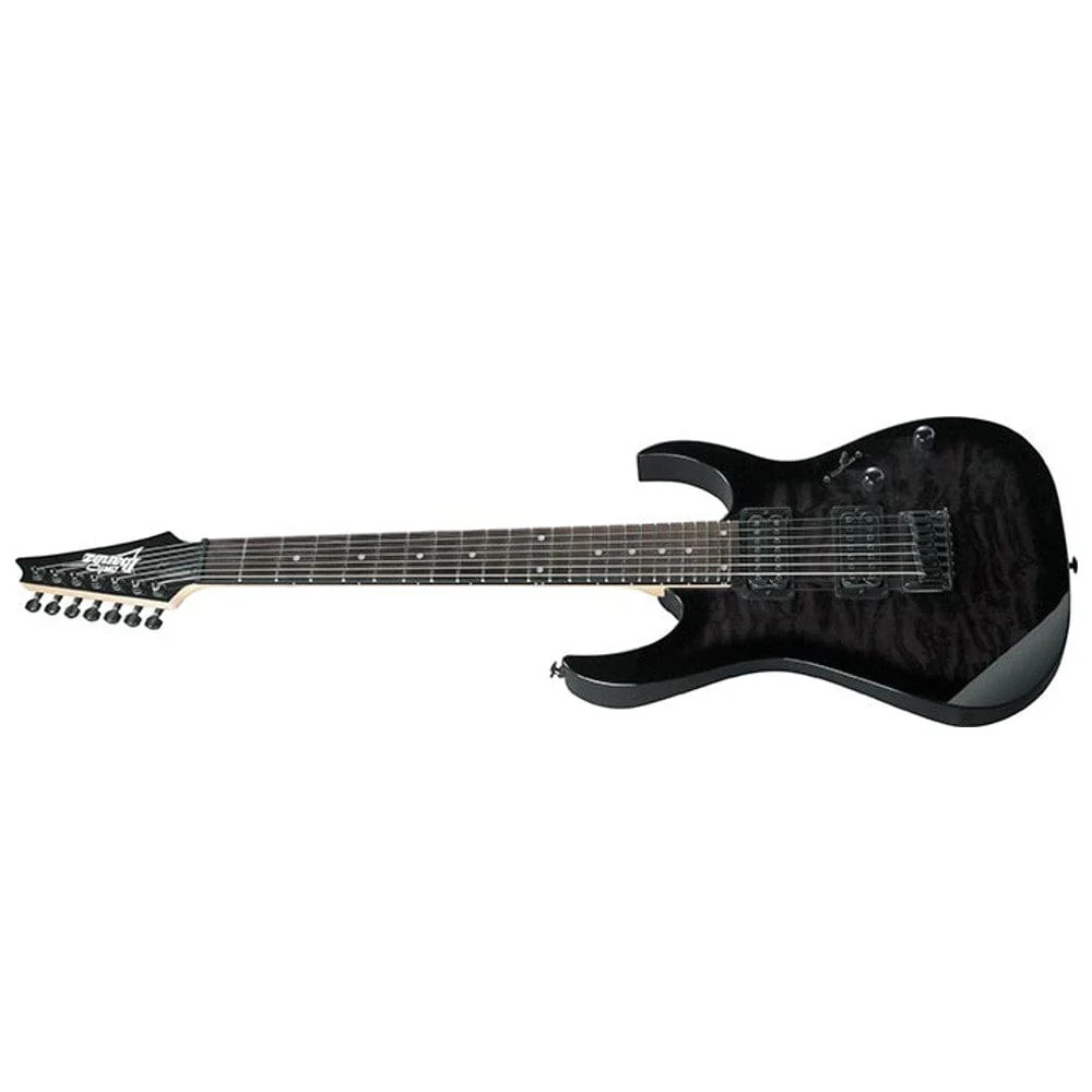 Ibanez GRG7221QA RG Series 7-String Electric Guitar - Transparent Black Sunburst - Image 6