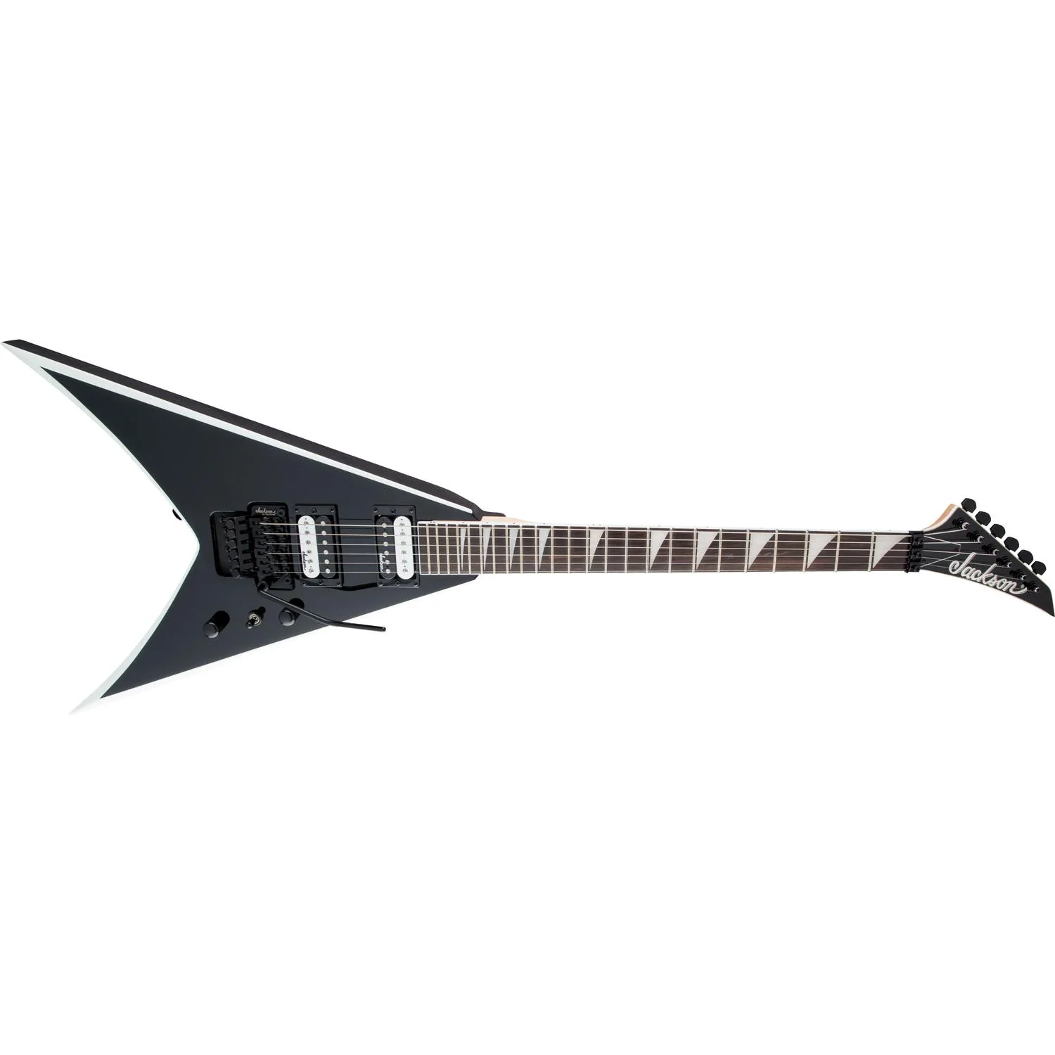 Jackson JS32 King V 6 String Electric Guitar - Black with White Bevels - Image 5