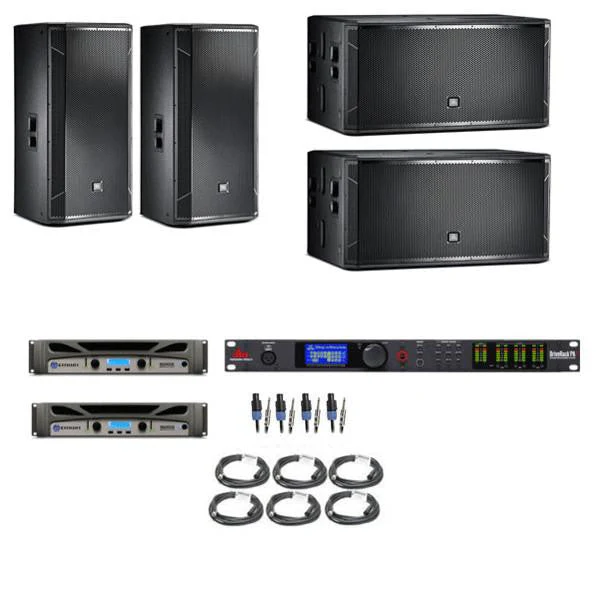 JBL STX825 + STX828S + Crown XTI6002 + DBX PA2 Bundle