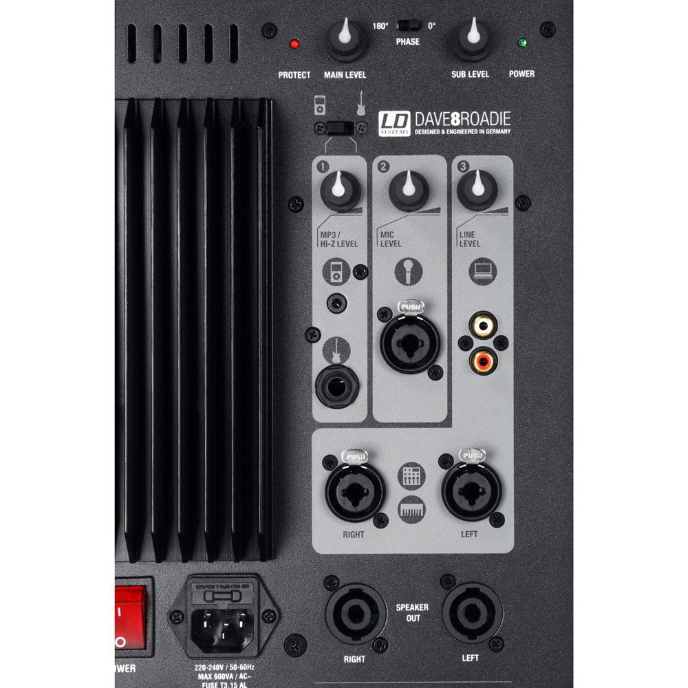 LD Systems Dave 8 Roadie Portable Active PA system With 3-Channel Mixer - Image 7