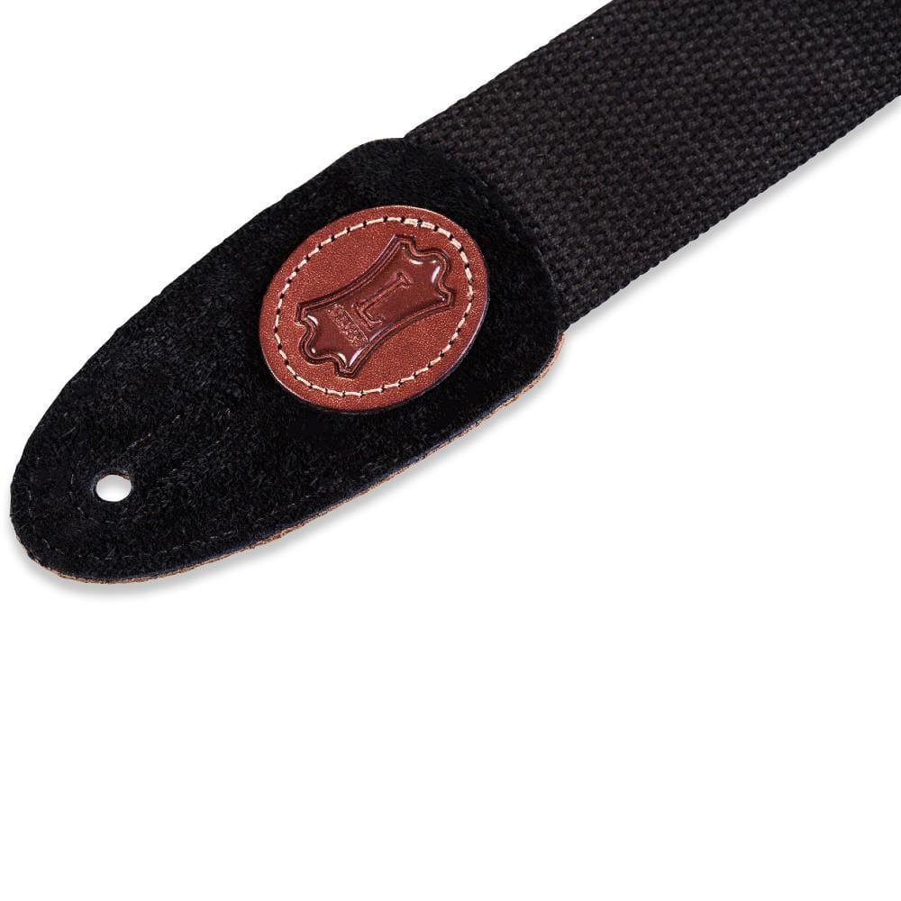 Levy's MSSC8-BLK 2 Inch Signature Series Cotton Guitar Strap with Suede Ends- Black - Image 3