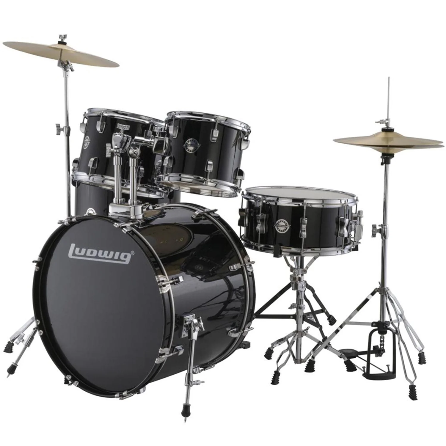 Ludwig Accent Drive 5 Piece Acoustic Drum Kit with Hardware, Cymbals & Drum Throne
