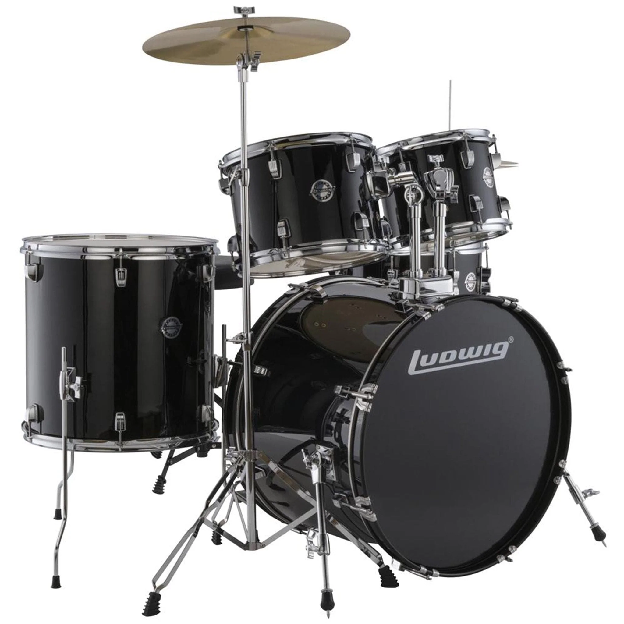 Ludwig Accent Drive 5 Piece Acoustic Drum Kit with Hardware, Cymbals & Drum Throne - Image 2