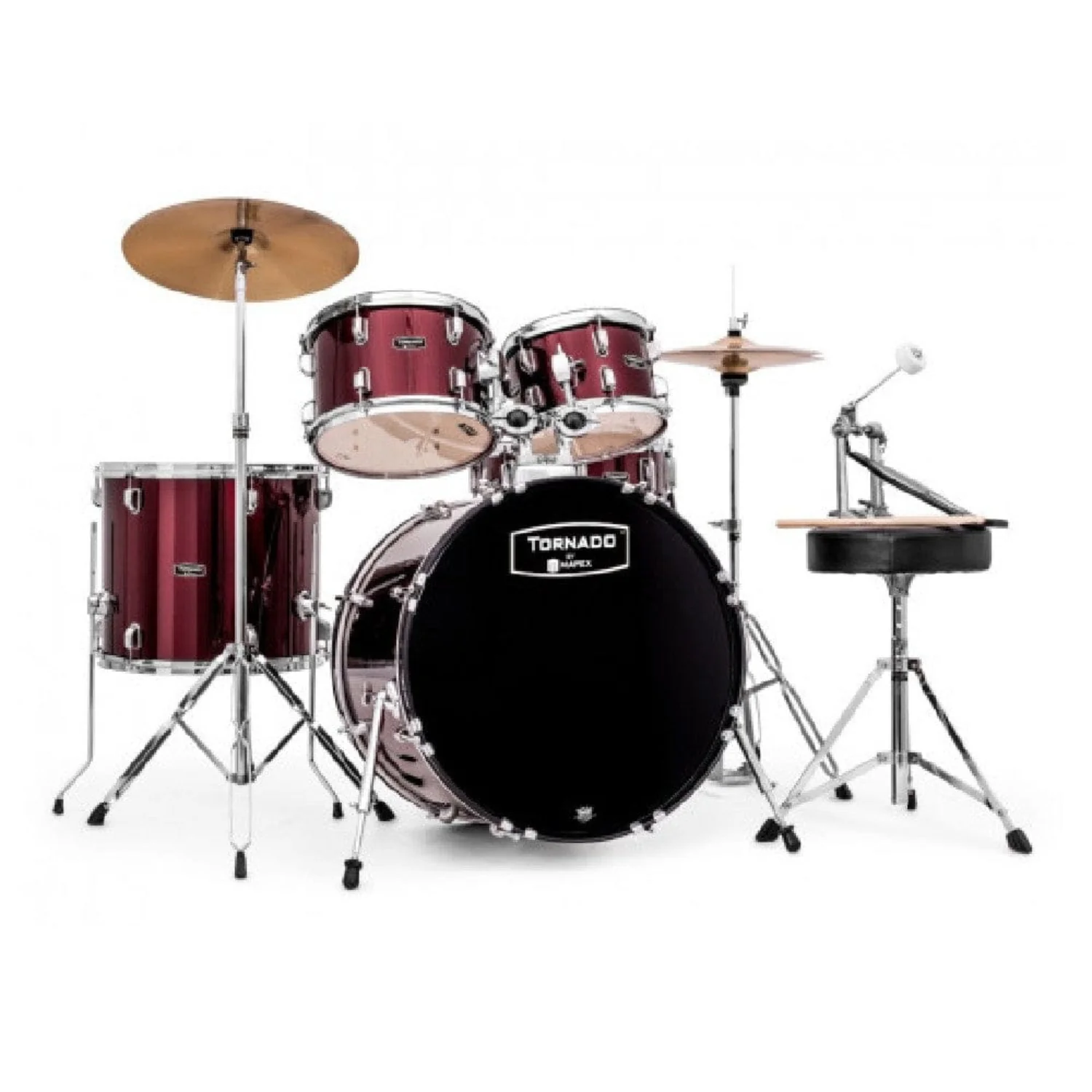 Mapex TND5294F Tornado 5 Piece Drum Kit with Hardware Throne & Cymbals