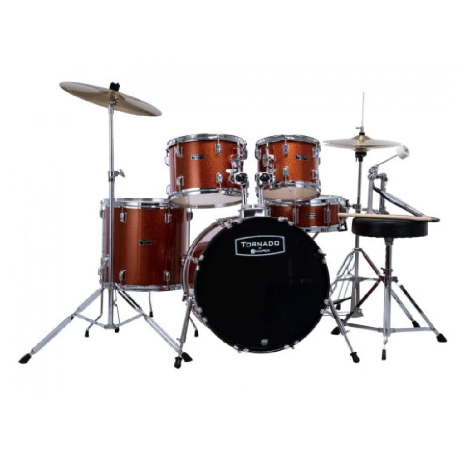 Mapex TND5294F Tornado 5 Piece Drum Kit with Hardware Throne & Cymbals - Image 4