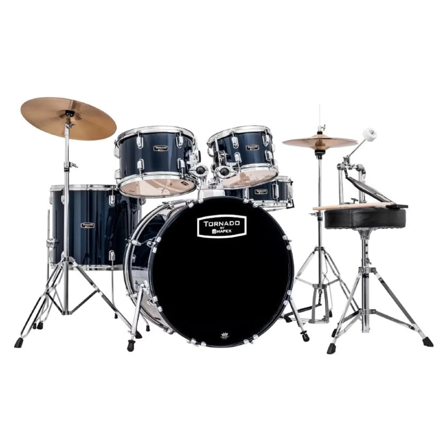 Mapex TND5294F Tornado 5 Piece Drum Kit with Hardware Throne & Cymbals - Image 5