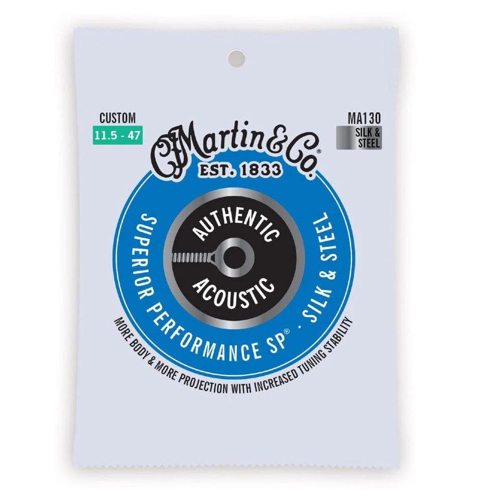 Martin MA130 Authentic Silk & Steel Folk Acoustic Guitar String - .11.5-.47