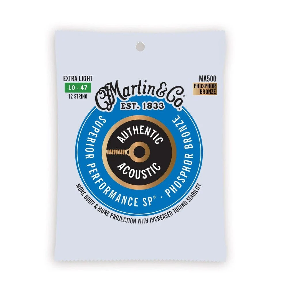 Martin MA500 SP Phosphor Bronze Authentic Acoustic Guitar Strings - Extra Light 10-47