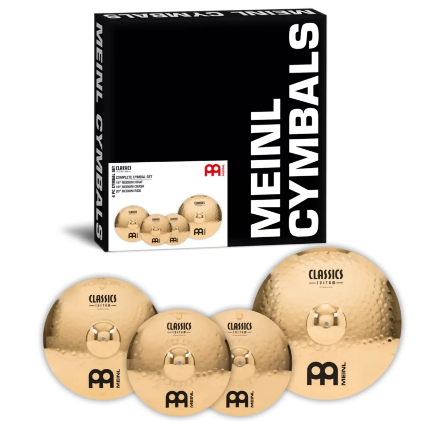 Meinl CC-CS1 Classics Custom Brilliant 14"HiHat 18"Crash 20" Ride Cymbals Set