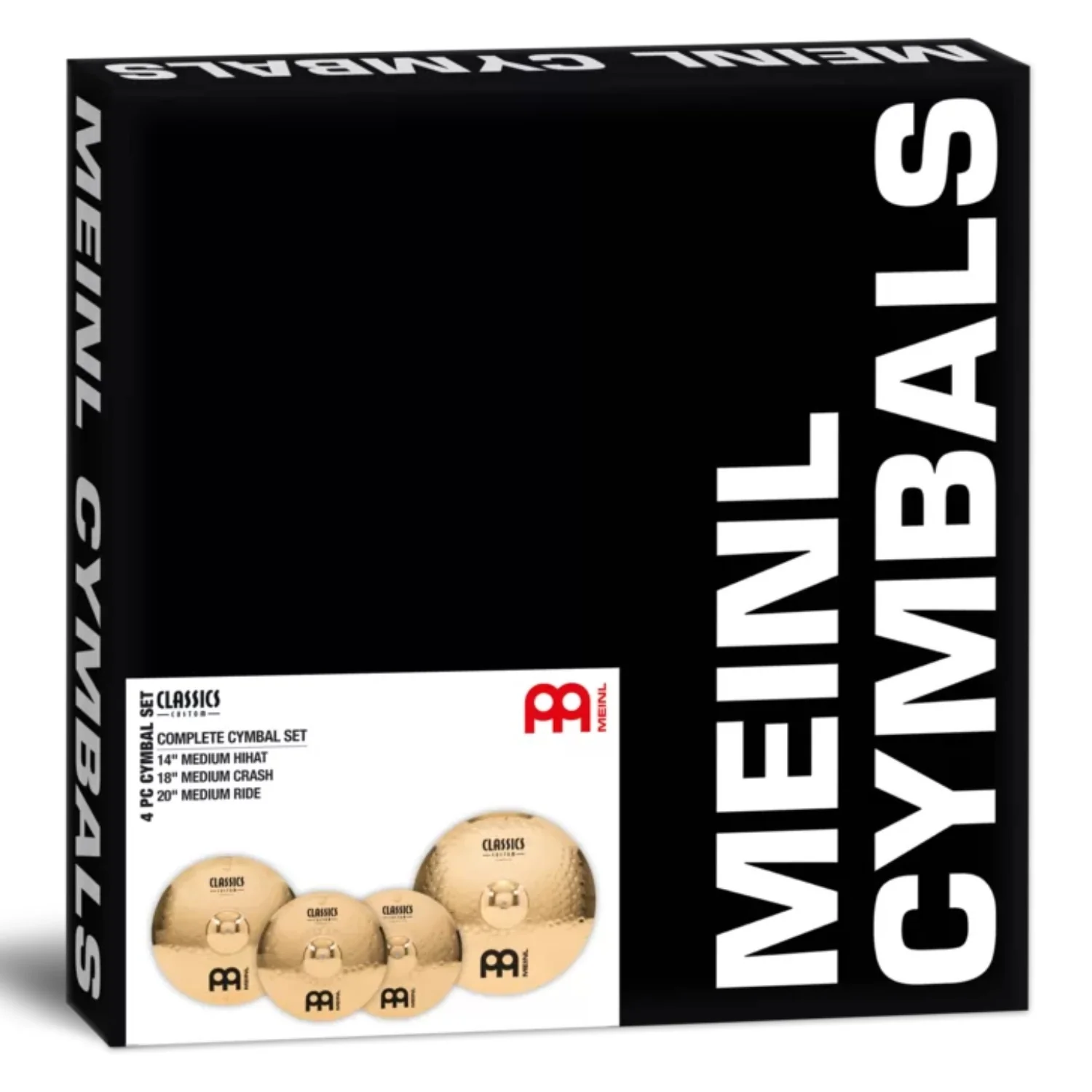 Meinl CC-CS1 Classics Custom Brilliant 14"HiHat 18"Crash 20" Ride Cymbals Set - Image 3