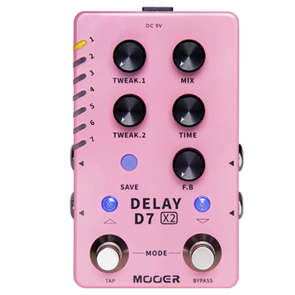 Mooer D7 Delay X2 Dual Footswitch Stereo Delay Pedal
