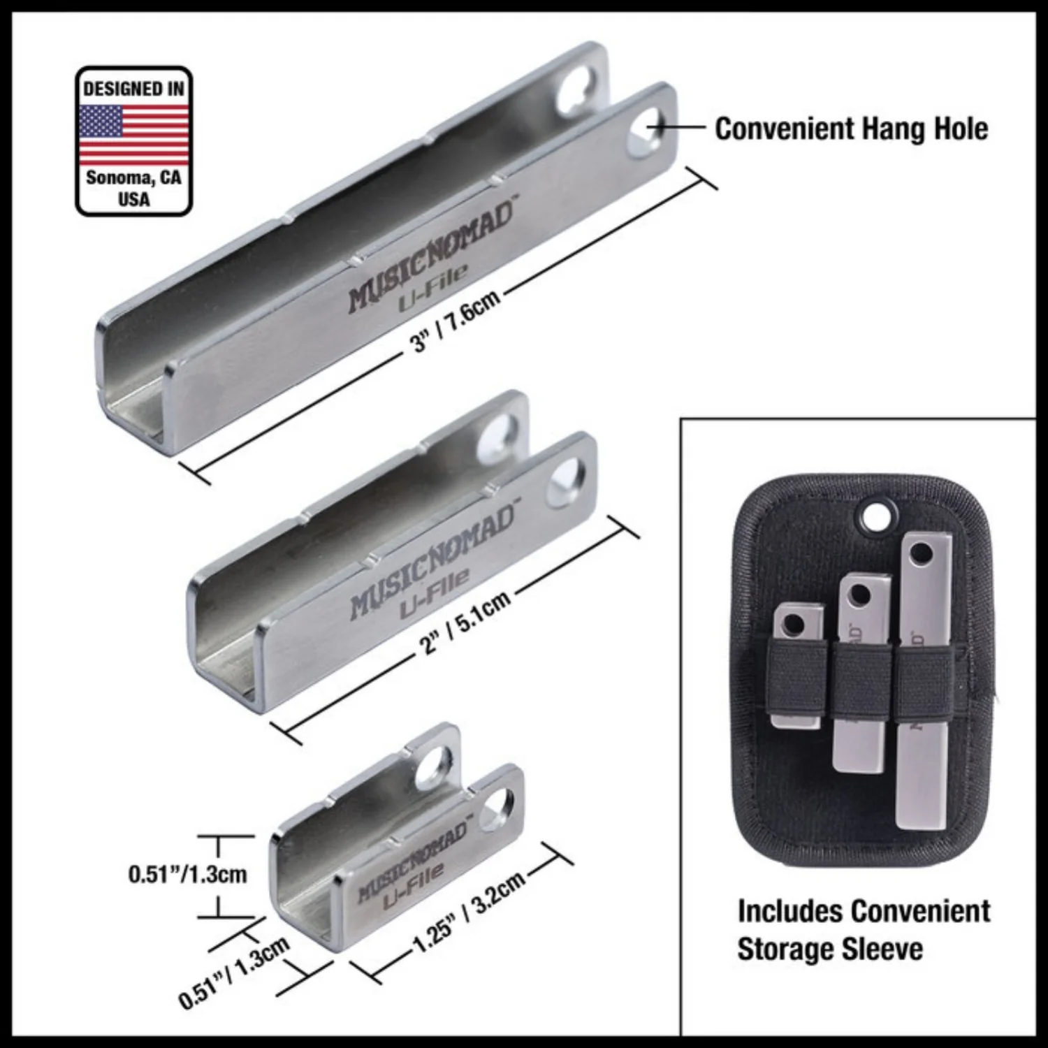 Music Nomad MN813 Diamond U-File for Leveling Single Guitar Fret Leveler - Pack of 3 - Image 2
