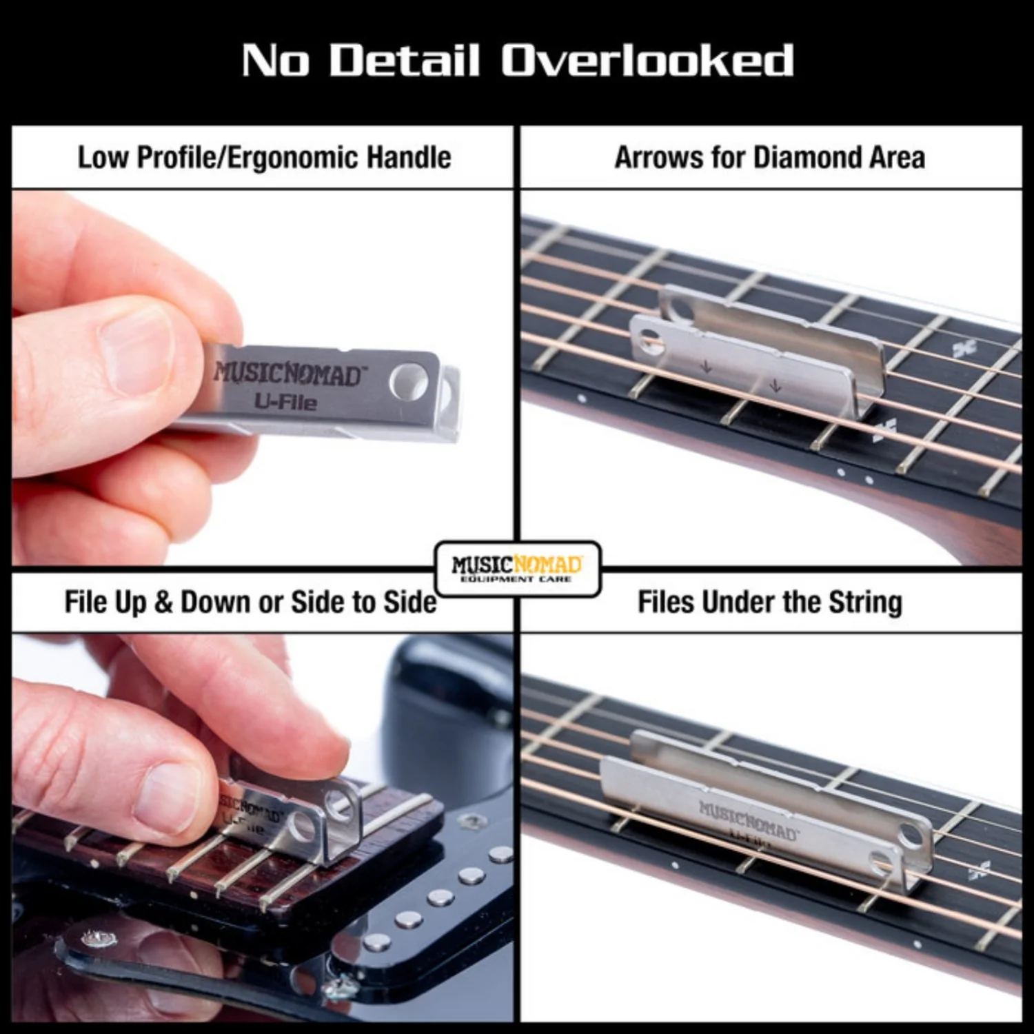 Music Nomad MN813 Diamond U-File for Leveling Single Guitar Fret Leveler - Pack of 3 - Image 4