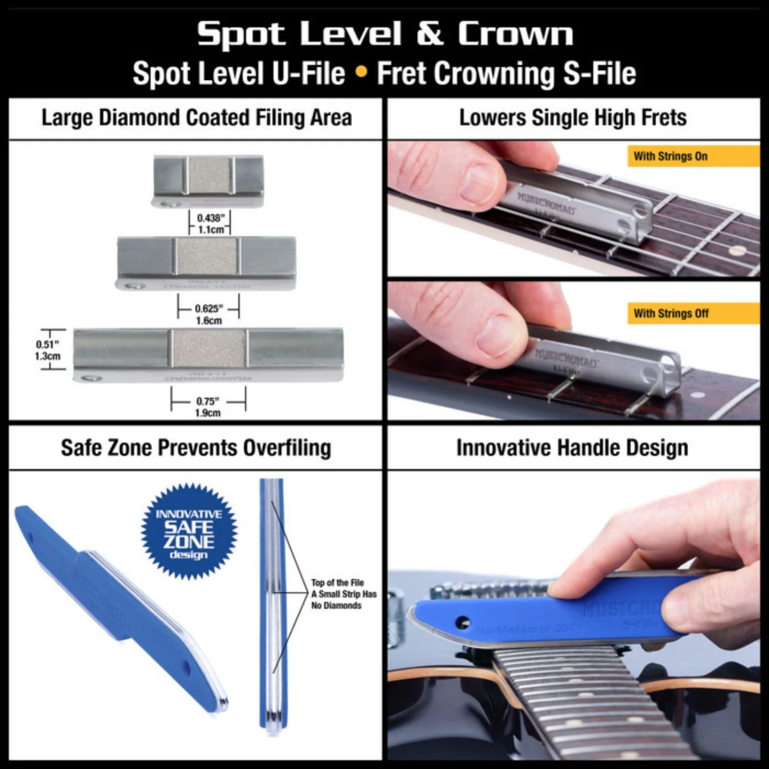 Music Nomad MN880 Premium Guitar Tech Fret Tool Set - Image 5