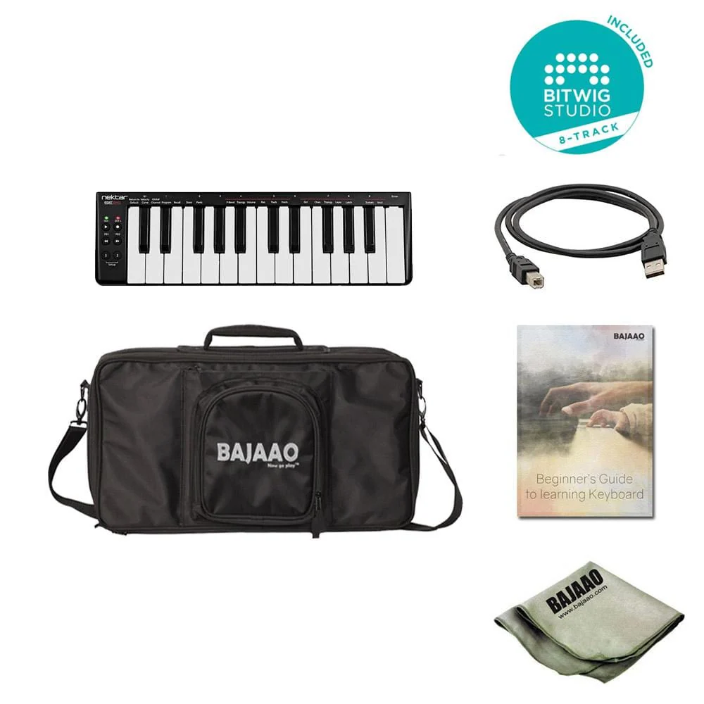 Nektar SE25 25-Key USB Mini MIDI Keyboard With Bitwig Software, Cloth, Gigbag & Ebook