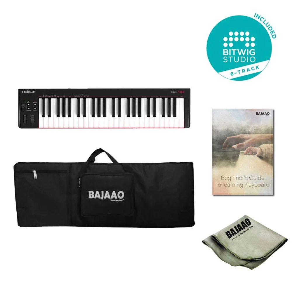 Nektar SE49 49-Key USB MIDI Keyboard Bundle with Btwig Software, Cloth, Gigbag & Ebook