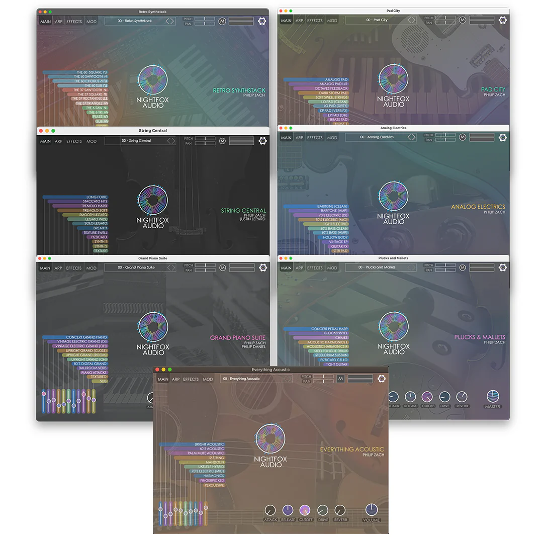 Nightfox Audio Complete Collection: Complete Instrument Bundle – Professional Audio Software & Plugin - Image 2