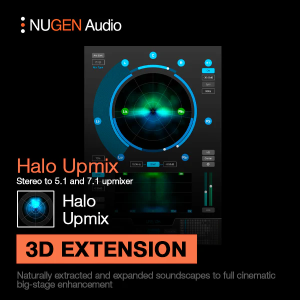 NUGEN Halo Upmix 3D extension 3D Upmixing Extension – Professional Audio Software & Plugin