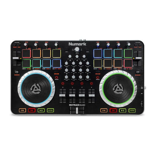 Numark Mixtrack Quad 4-Channel DJ Controller with Audio I/O