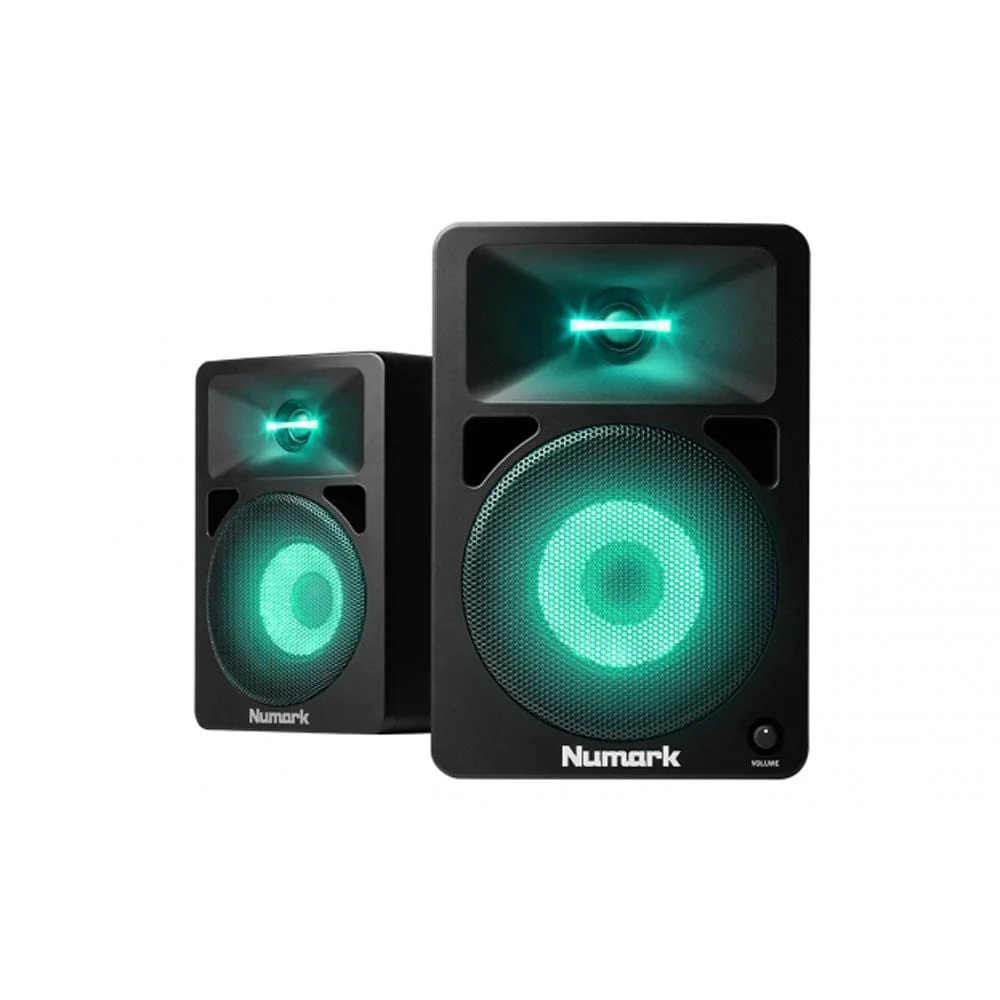 Numark N-Wave 580L Powered DJ Monitors with Pulsating Lights - Pair