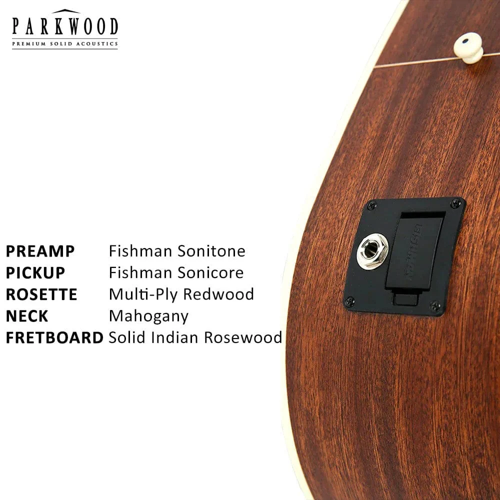 Parkwood S26 GT Dreadnought Cutaway Electro Acoustic Guitar with Gigbag - Image 4