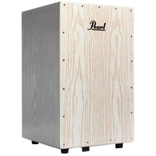 Pearl PCJ-AWC-SC 652 Ash Wood Cajon with Bag - Charcoal Lacquer with White Faceplate