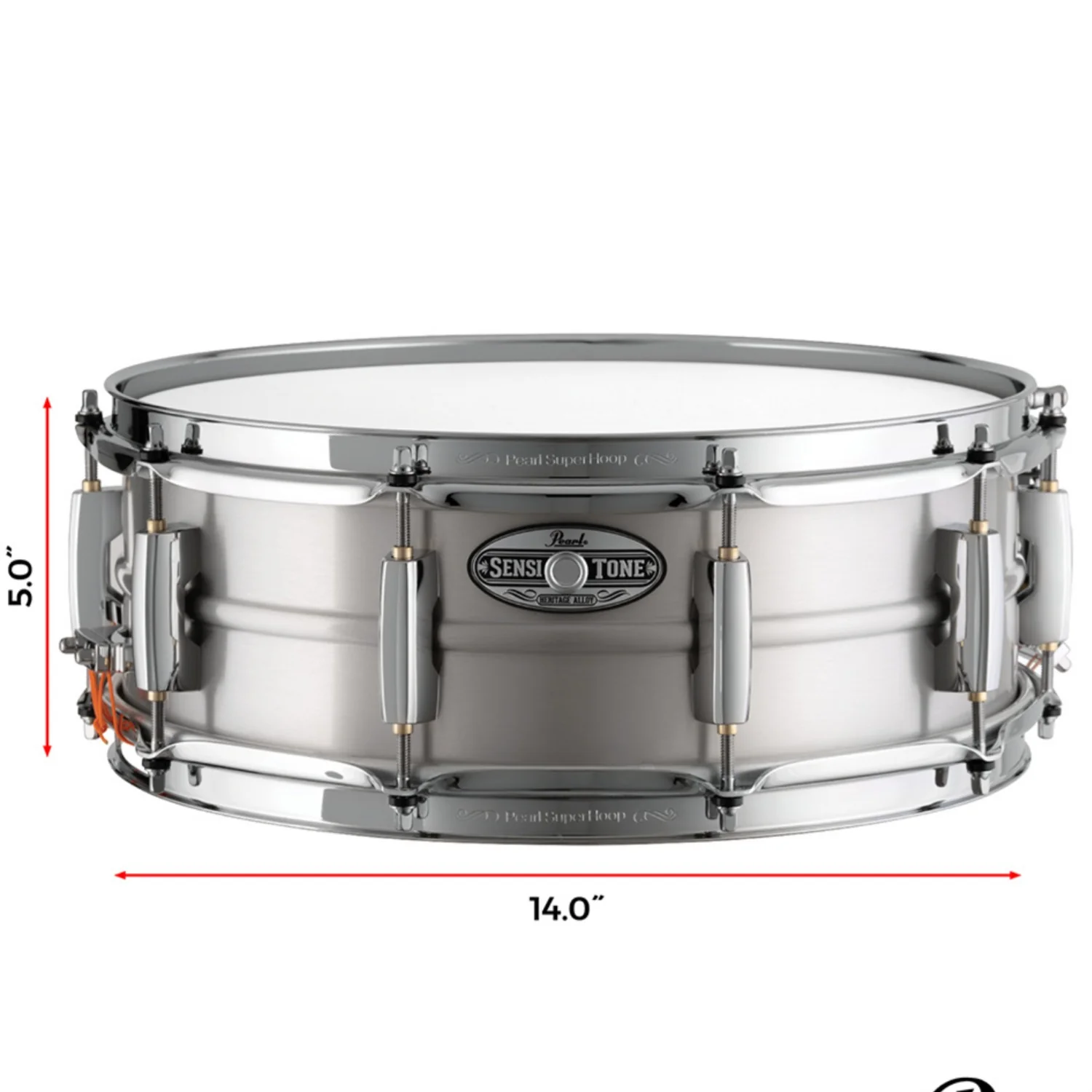 Pearl Sensitone Heritage Alloy Aluminum Snare Drum - Image 3