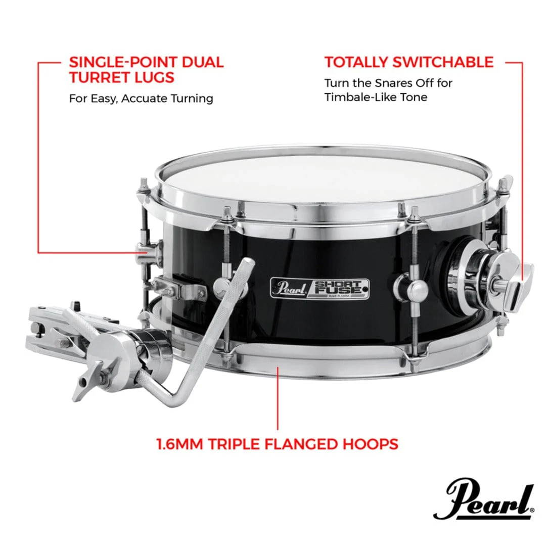 Pearl SFS10/C (31) Short Fuse 10"x4.5" Snare Drum - Jet Black - Image 3