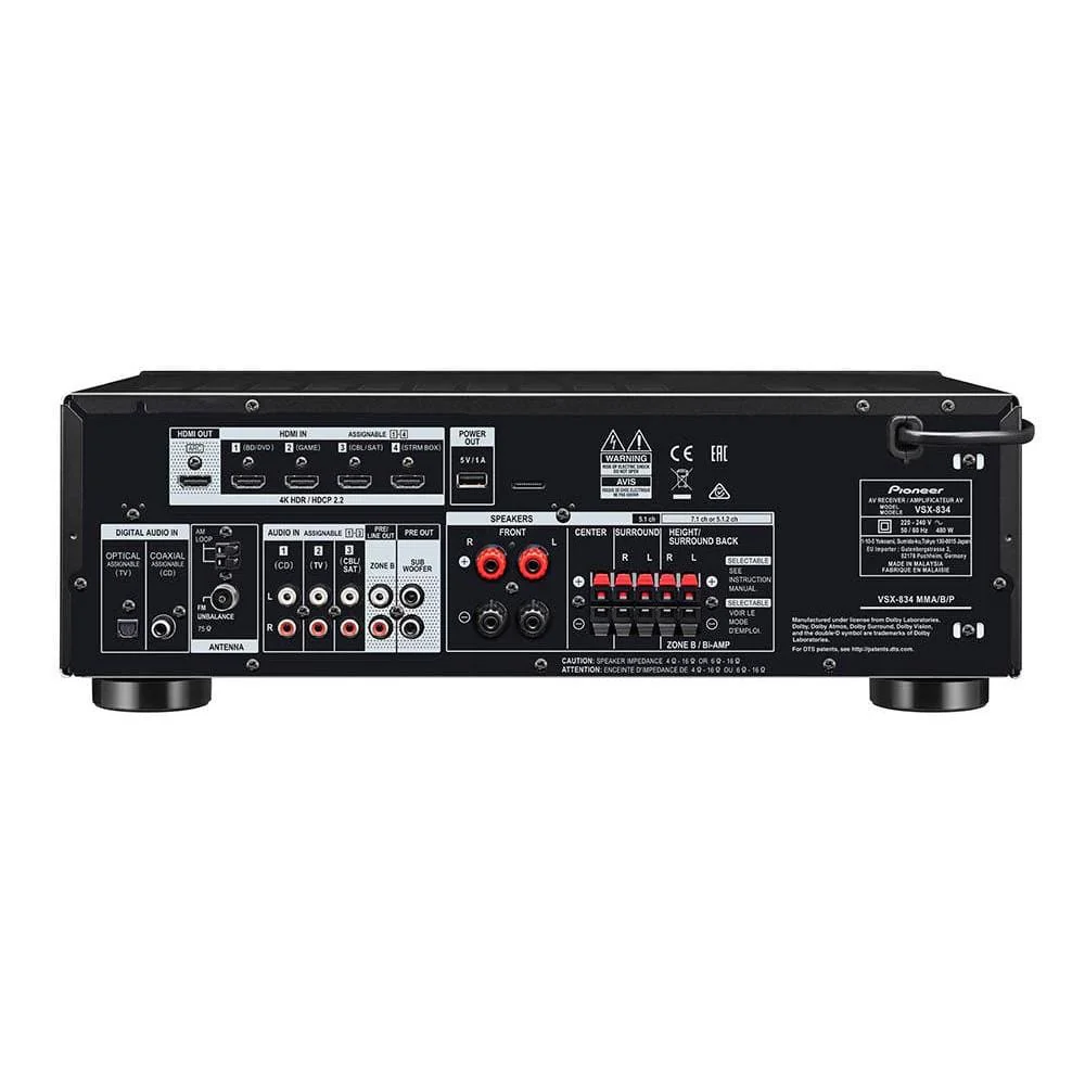 Pioneer VSX-834 7.2 Channel AV Receiver - Image 4