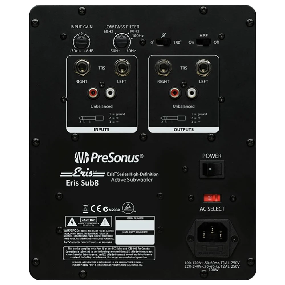 Presonus Eris Sub8 Compact Studio Subwoofer - Image 3