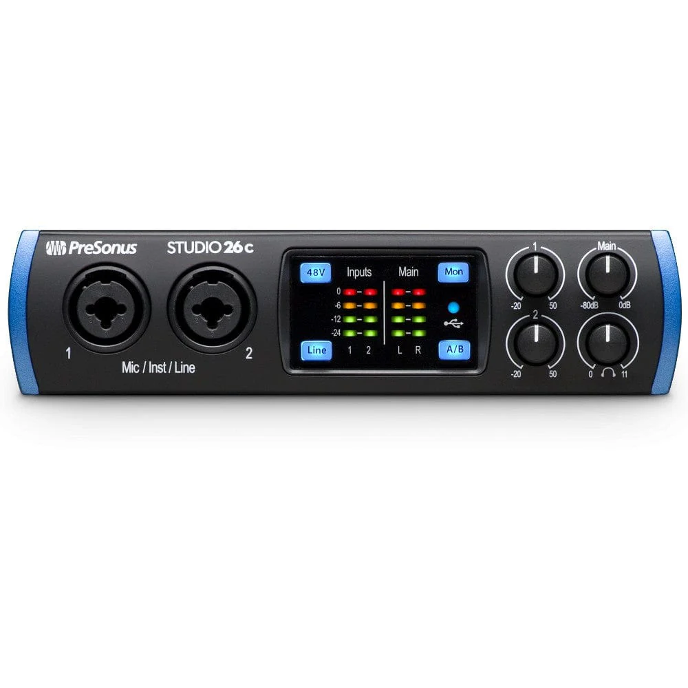 PreSonus Studio 26 c Portable UltraHigh Definition Usb C Audio Interface  Includes Full Studio One Artist (worth Rs.7500)