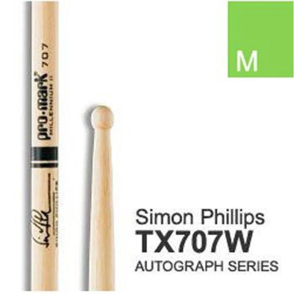 Promark 707 Simon Phillips Hickory Wood Tip Drumsticks