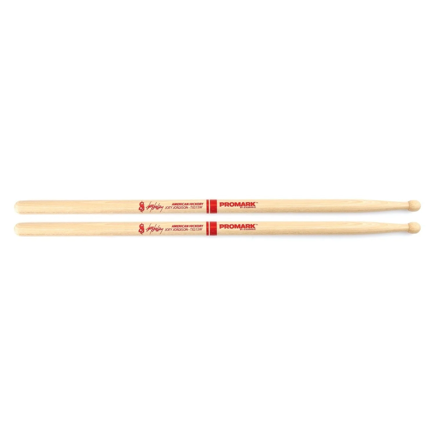 ProMark TX515W Hickory Joey Jordison Wood Tip Drum Stick - 5A