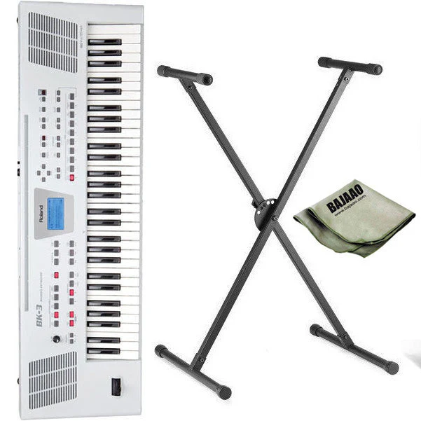 Roland BK-3 61-Key Backing Keyboard - White Standard Bundle