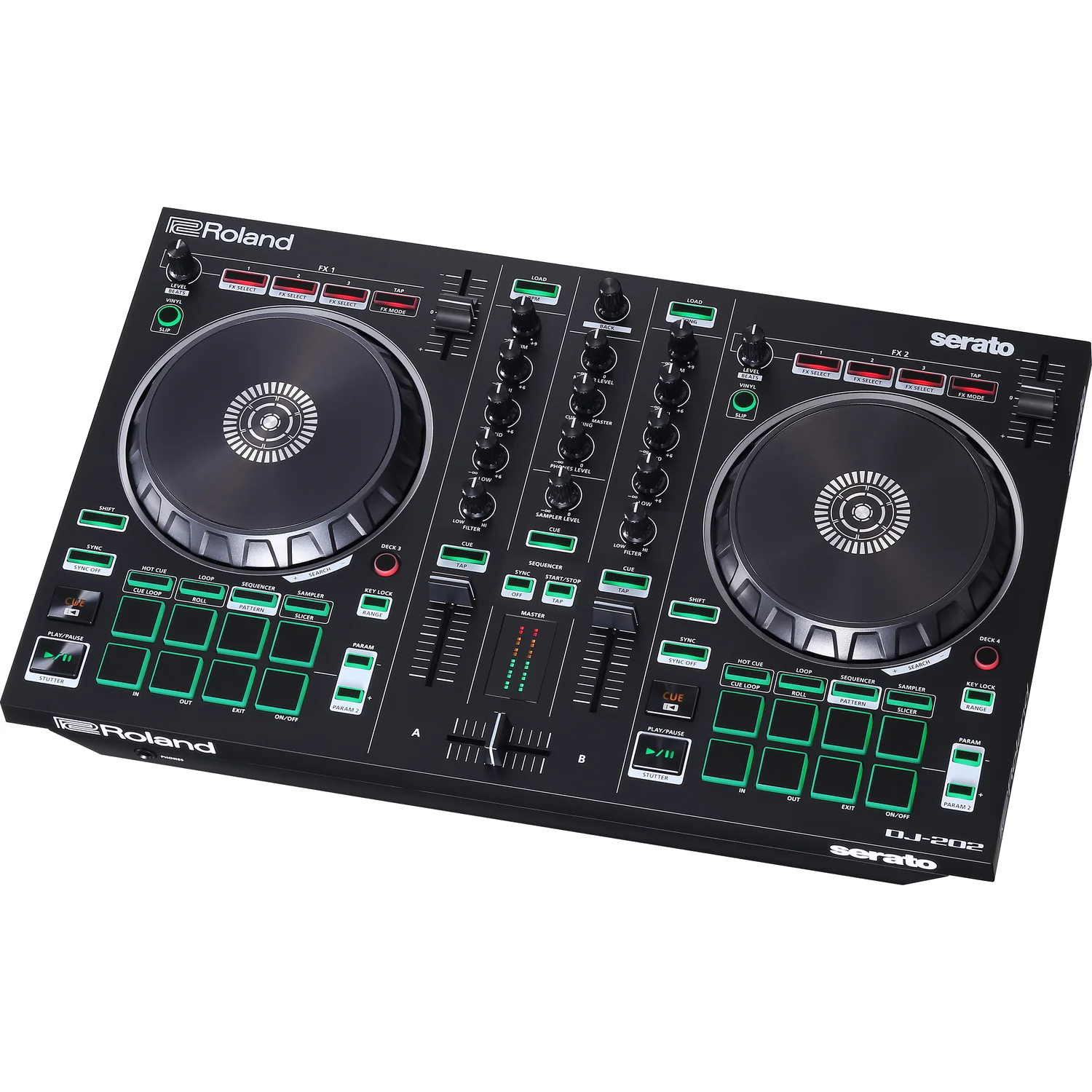 Roland DJ 202 2 Channel 4 Deck DJ Controller Interfaces - Image 2