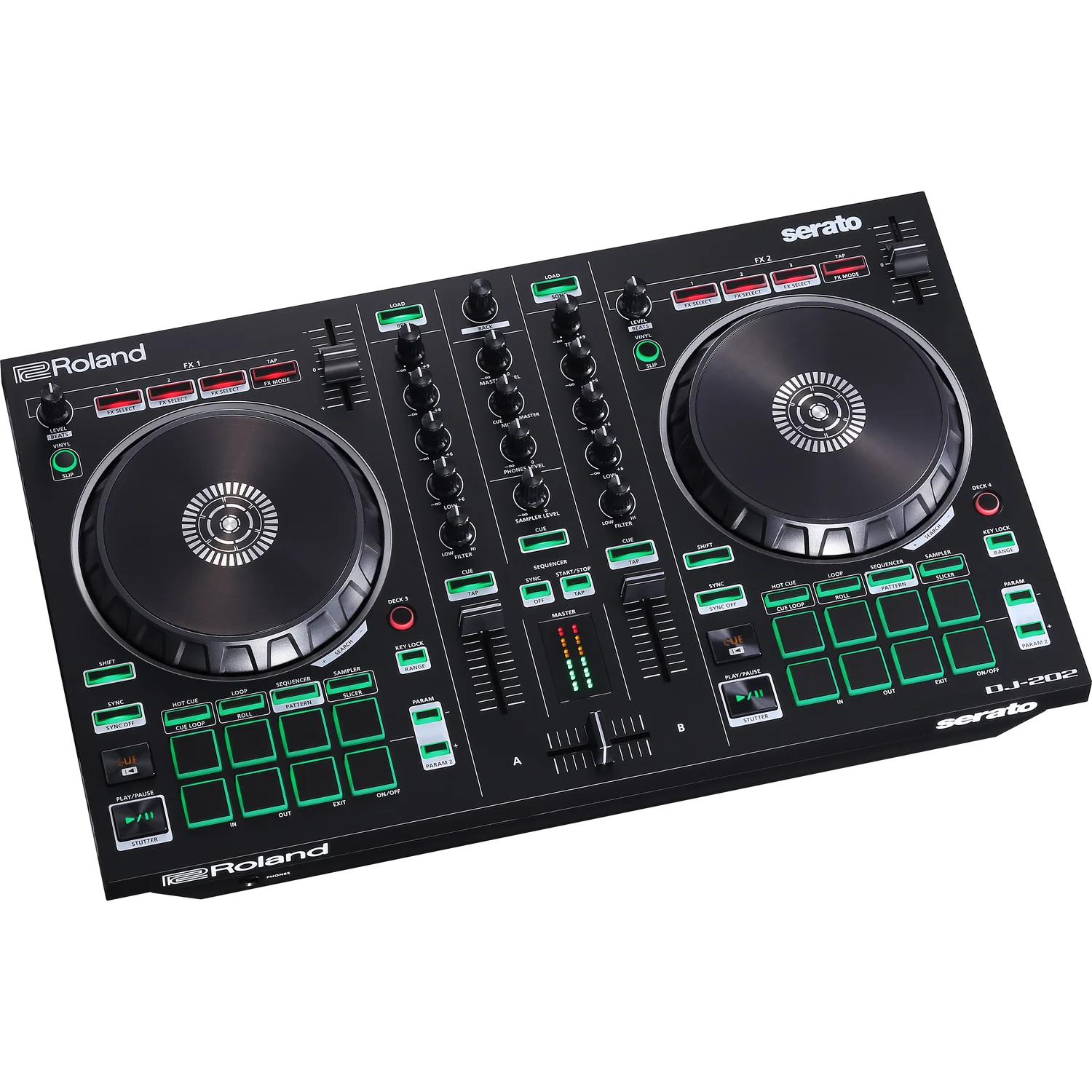 Roland DJ 202 2 Channel 4 Deck DJ Controller Interfaces - Image 3