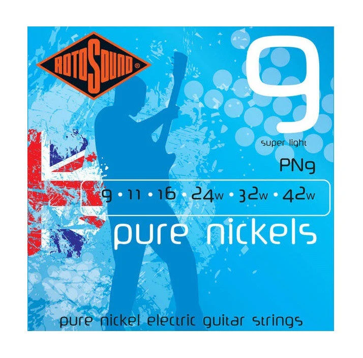 Rotosound PN9 Pure Nickel Electric Guitar Strings - 9-42