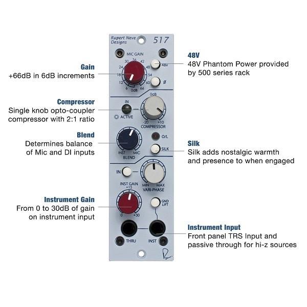 Rupert Neve Designs 517 - DI, Preamp, Compressor w/ Variphase