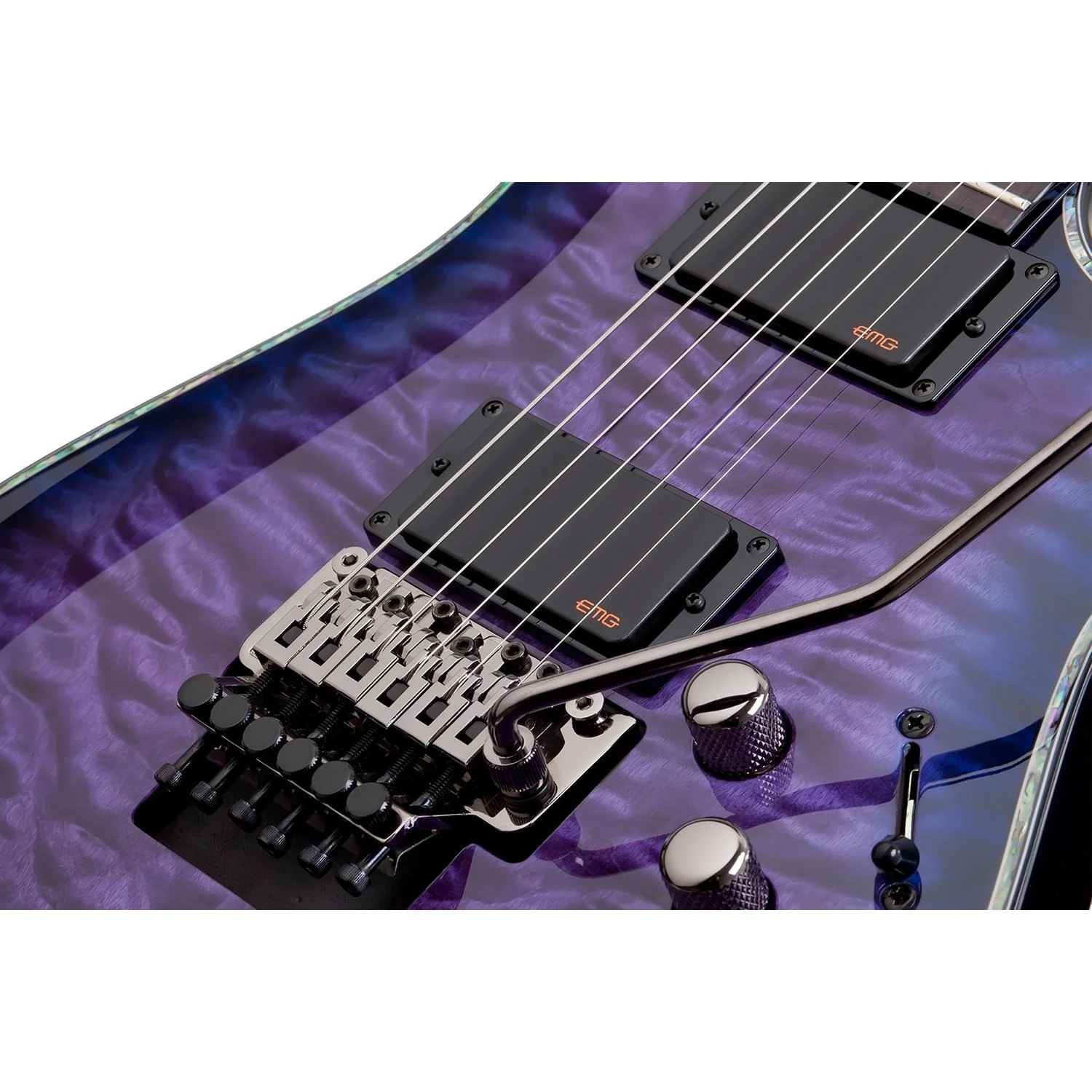 Schecter Hellraiser C-1 FR Electric Guitar - Trans Purple Burst - Image 2