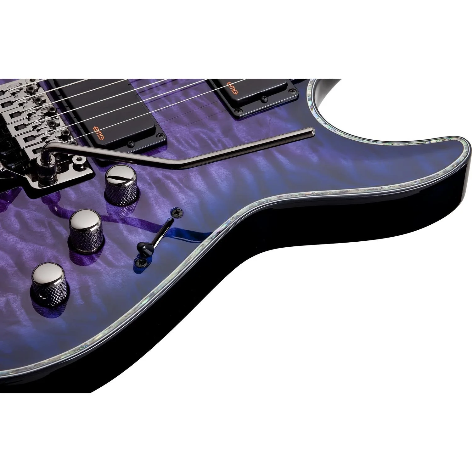 Schecter Hellraiser C-1 FR Electric Guitar - Trans Purple Burst - Image 3