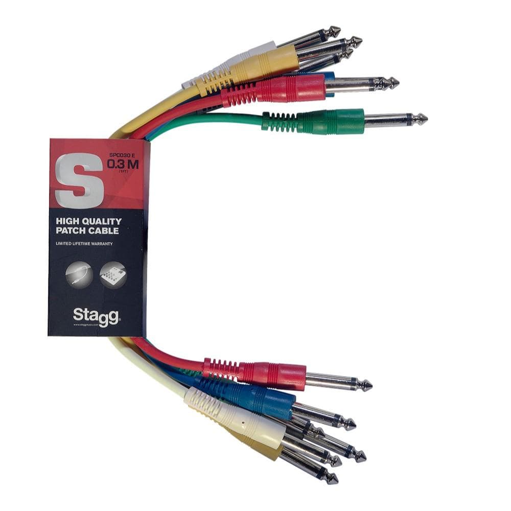 Stagg SPC030 E Moulded 30cm Patch Cable - 6Pcs
