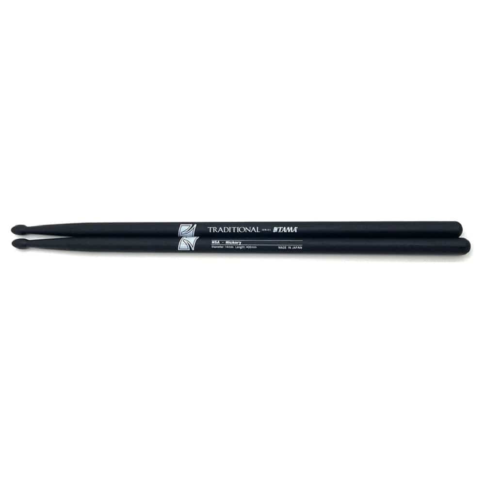 Tama Traditional Series American Hickory Drumstick - Matte Black - Matte Black - 5A