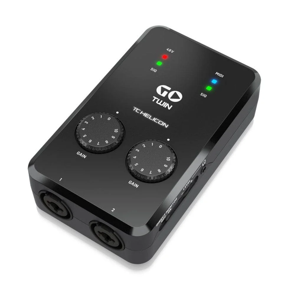 TC Helicon GO TWIN High Definition 2-Channel Audio MIDI Interface For Mobile Devices - Image 4