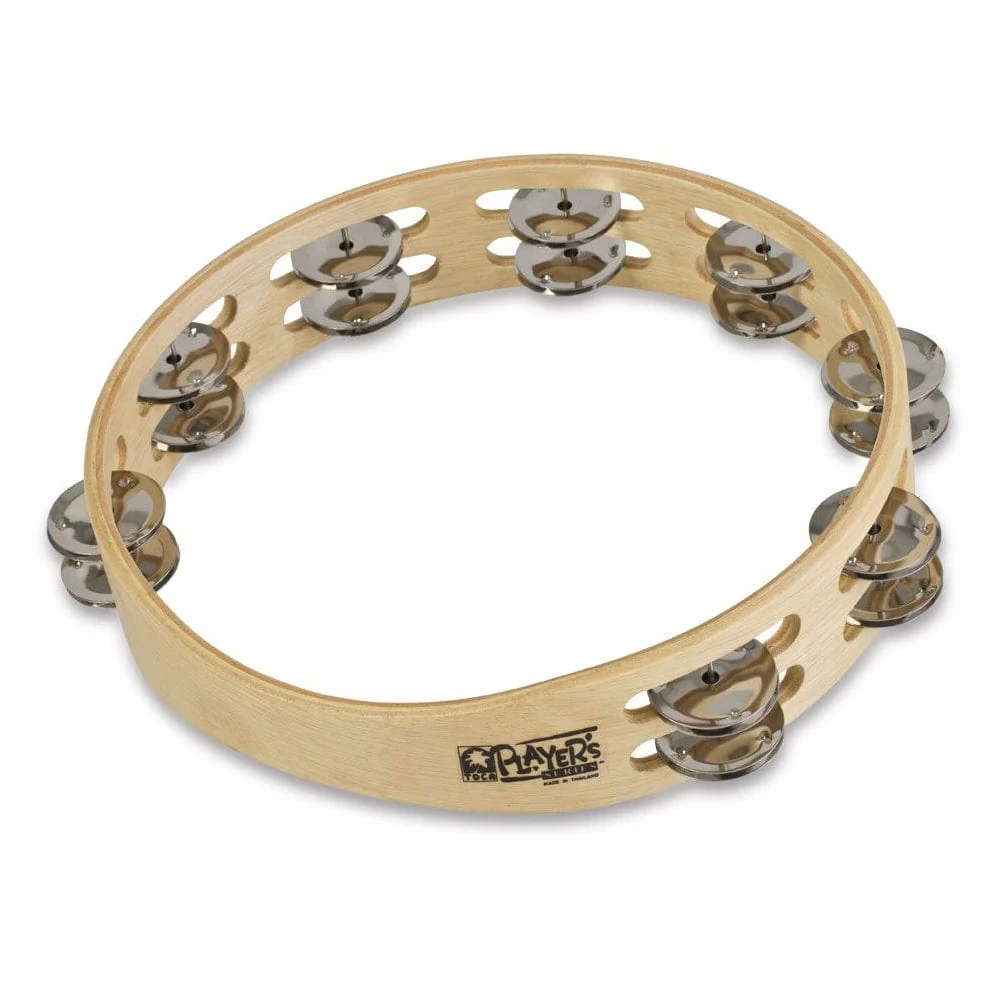 Toca Percussion T1010 Player’s Wood 10” Double Row Jingle Tambourine