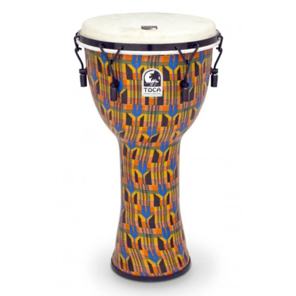 Toca SFDMX-12K 12 Inch Freestyle Mechanically Tuned Djembe- Kente Cloth
