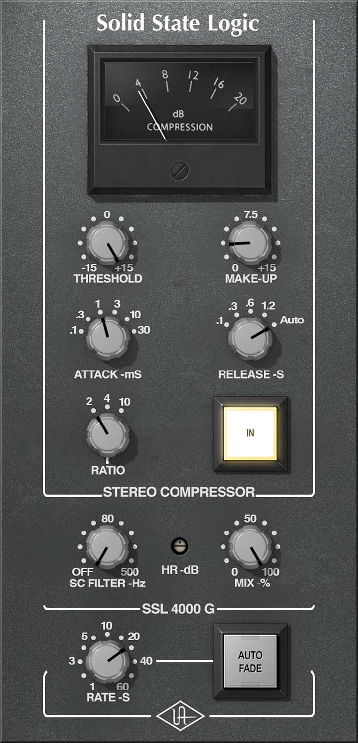 UAD SSL 4000 G Bus Compressor Audio Plug-in
