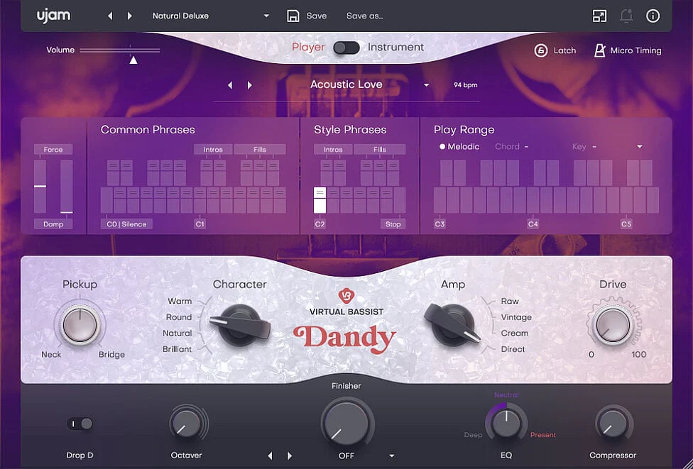 UJAM DANDY: Bass Instrument – Professional Audio Software & Plugin