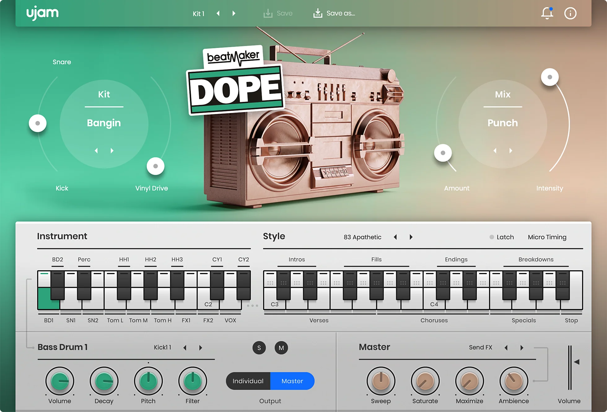 UJAM DOPE 2: Drum Machine – Professional Audio Software & Plugin